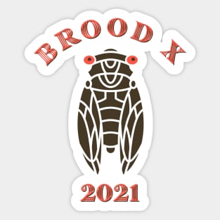 Brood X 2021 Great Eastern Cicada Insect Emergence Sticker